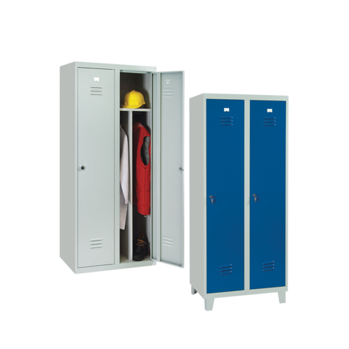Garderobenschränke mit Mitteltrennwand für Privat- und Arbeitskleidung