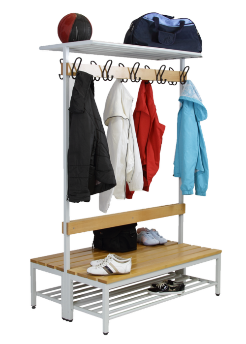 Doppelte Bank mit Kleiderstange